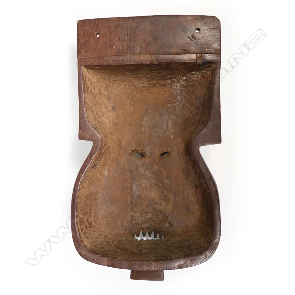A vintage African tribal hard wood carved mask, Image 1++
